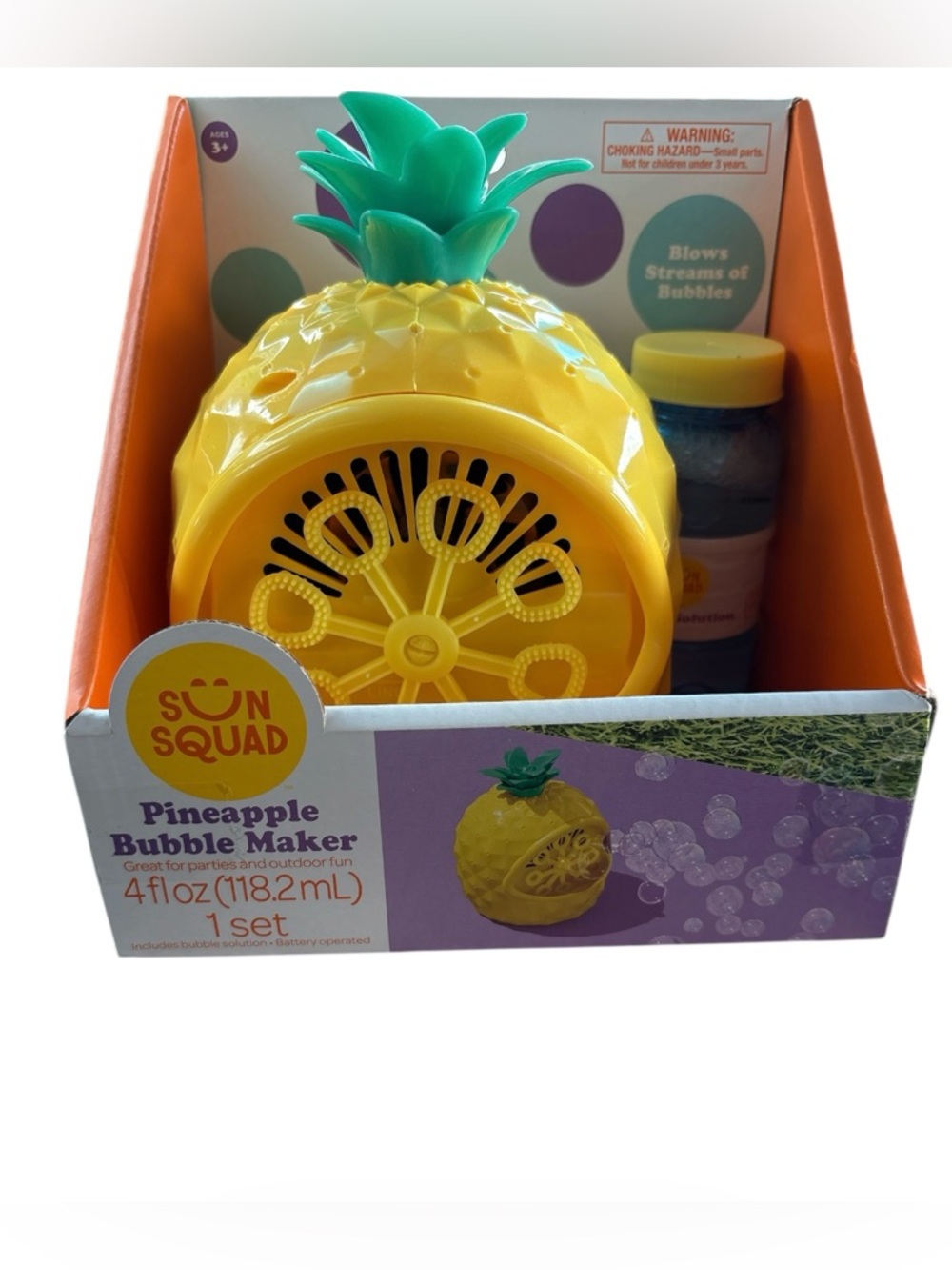 Sun Squad Pineapple Bubble Maker - Yellow